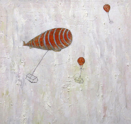 michael krynski paintings "flying through impasto" oil on canvas